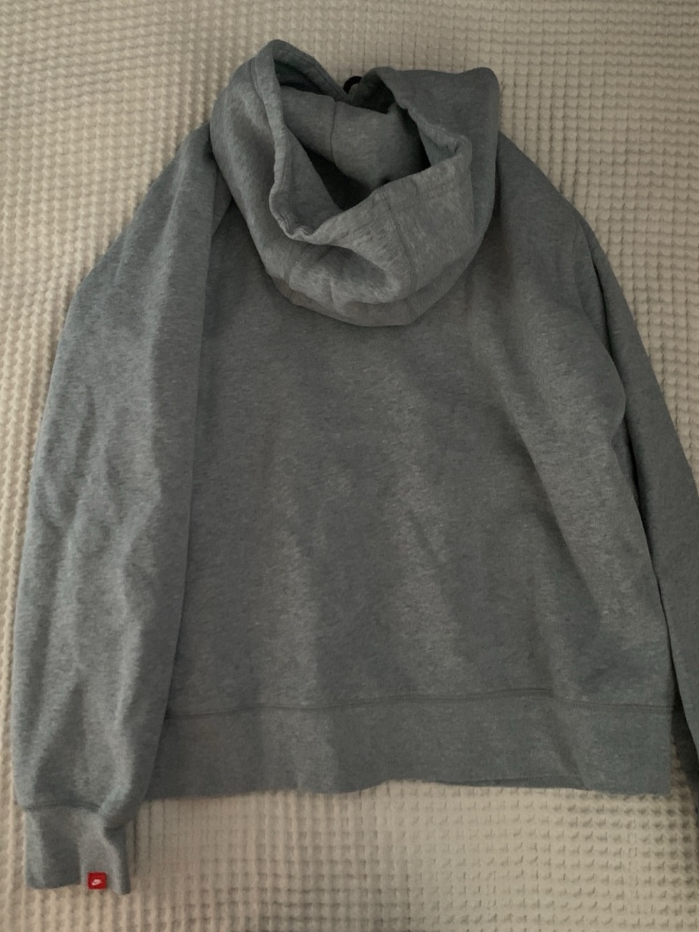 Nike Gray Hooded Sweatshirt with Orange Logo - Picture 4 of 4